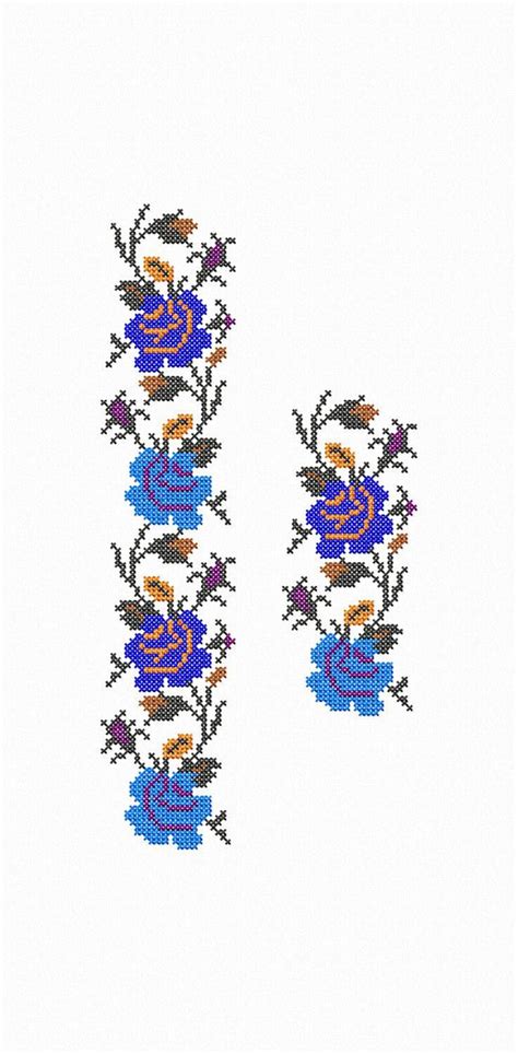 Flowers Machine Embroidery Designs Border Roses Pattern Etsy