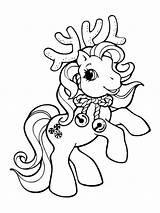 Pony Coloring Christmas Little Pages Reindeer Kids sketch template