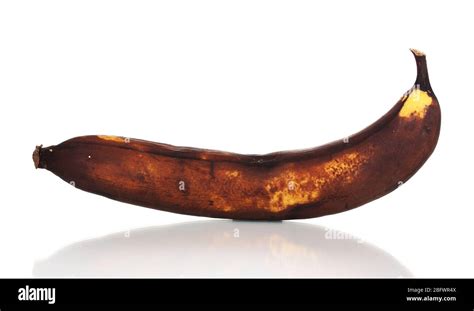 Spoiled Banana Isolated On White Stock Photo Alamy