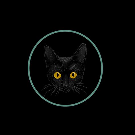 Black Cat Vinyl Sticker Etsy