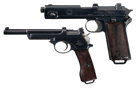 Automatic Pistols Top Steyr 1912 Mod 1911 Bottom Mannlicher