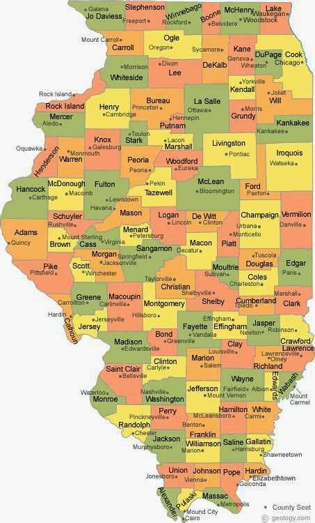 Illinois County Map Printable State Map With County L
