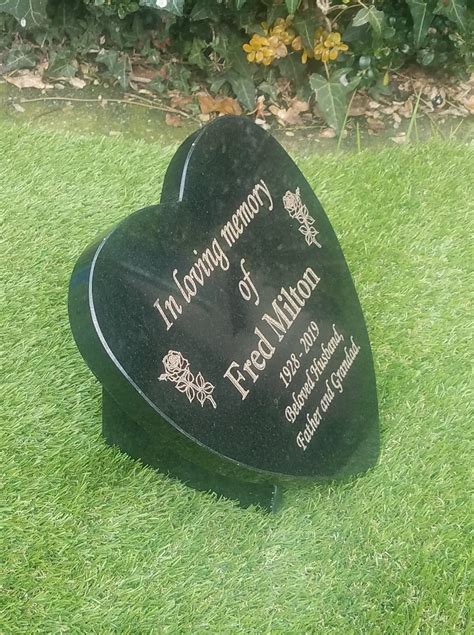 Bespoke Memorial Grave Marker Grave Plaque Granite Headstone Heart