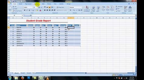 Grade Report in Excel Amharic - YouTube
