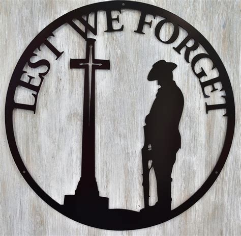 Lest We Forget Standing Soldier Metal Sign Wall Art 40cm | Etsy