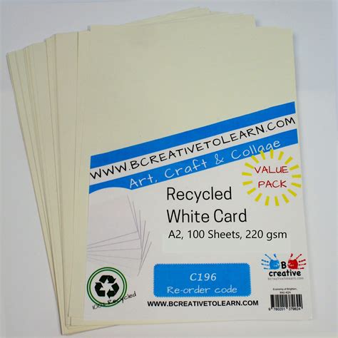 Help@a1card.bg | 0700 700 88 | 0800 40 400. Recycled A2 White Craft Card 220gsm White Card Stock Choose Quantity