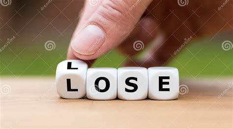 Lose Lose Situation Hand Turns Dice And Changes The Word Stock Photo