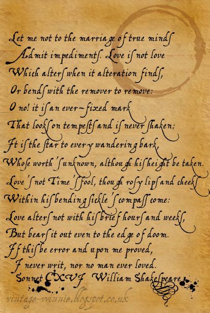 The Sonnet 116 By William Shakespeare Is The Most Famous Love Poem Of