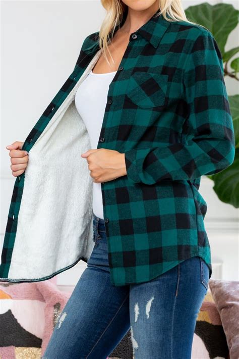 Sherpa Lined Plaid Flannel S Xl Plaid Flannel Flannel Tops Sherpa