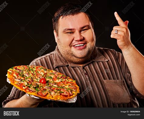Fat Man Eating Fast Image And Photo Free Trial Bigstock