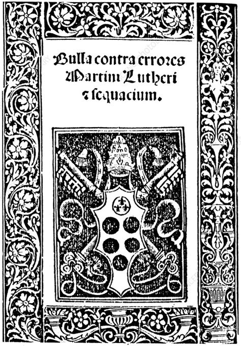 Title Page Of Leo Xs Papal Bull 1520 Stock Image C0453803