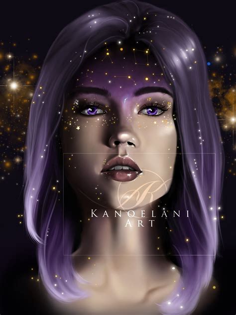 Thoughts Of Constellations Digital Portrait Art Portrait Drawing