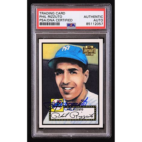 Phil Rizzuto Signed 2001 Topps Archives 12 52 Psa Pristine Auction