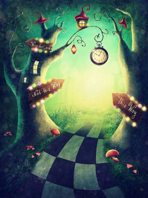 To The Enchanted Wood Alice In Wonderland Wallpaper Wall Mural Alice
