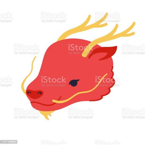 Cute Red Chinese Dragon Vector Character Isolated On White Background