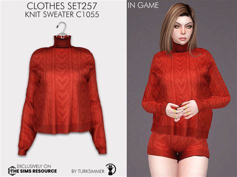 The Sims Resource Clothes Set257 Knit Sweater C1055