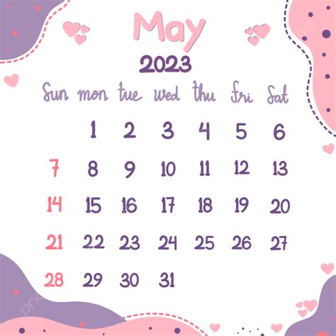 May Calendar Of 2023 Design May 2023 Calendar Png Transparent