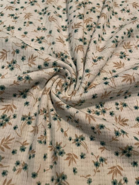 Pointelle Knit Fabric Mini Floral Pattern 1 Yard Etsy