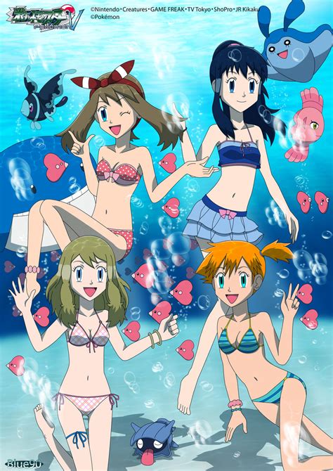 pkmn v girls underwater 2 by blue90 on deviantart