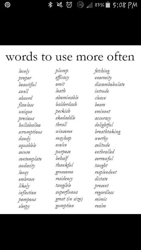 Words To Use More Often Words To Use Word Challenge Words
