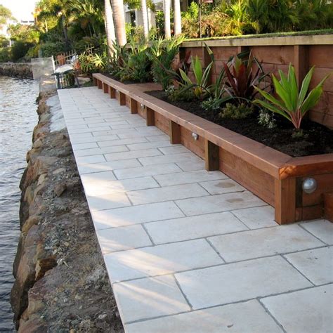 Treated Pine Timber Retaining Wall Sloped Garden Landscaping
