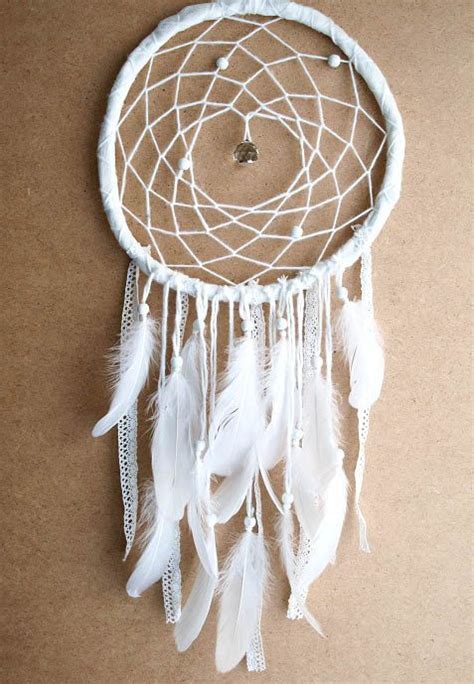 Dream Catcher White Dreams With Sparkling Crystal Prism Pure White