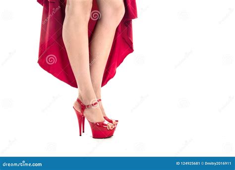Woman S Legs In Red High Heels Stock Image Image Of Heel Style