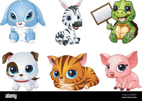 Cute Animals Cartoon Set Stock Vector Image And Art Alamy