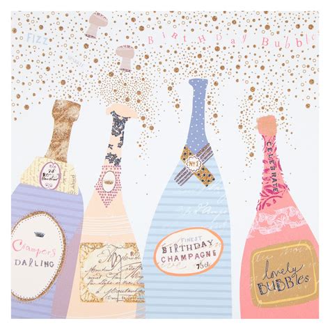 Buywoodmansterne Champagne Bottles Birthday Card Online At Johnlewis