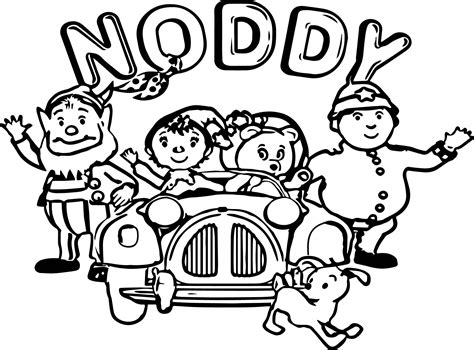 Noddy Coloring Pages Kids Printable Elvis Cake Colouring Cbeebies