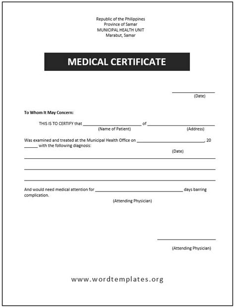 Medical Certificate Templates Word Excel Pdf Templ Vrogue Co