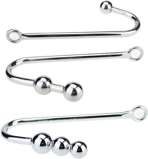 3 Size Sexy Slave Bondage Anal Hook Stainless Steel Anal Hook With Ball Hole Metal