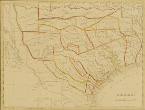 1835 Texas Land Grant Map Stephen F Austin Colony