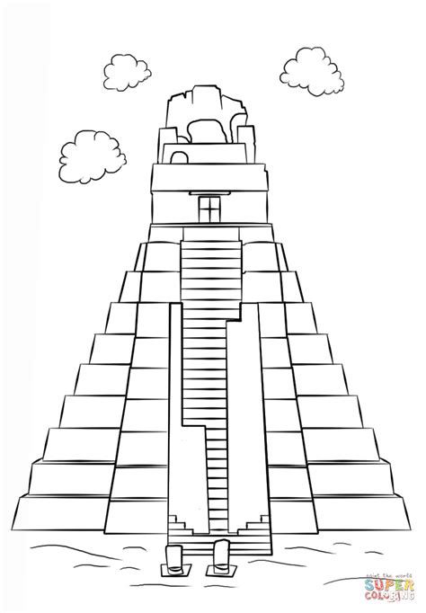 Dibujo De Templo Tikal Para Colorear Dibujos Para Colorear Imprimir