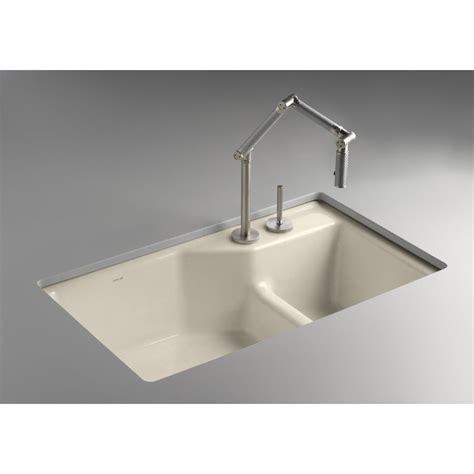 Kohler Indio Double Basin Undermount Enameled Cast Iron Kitchen Sink At