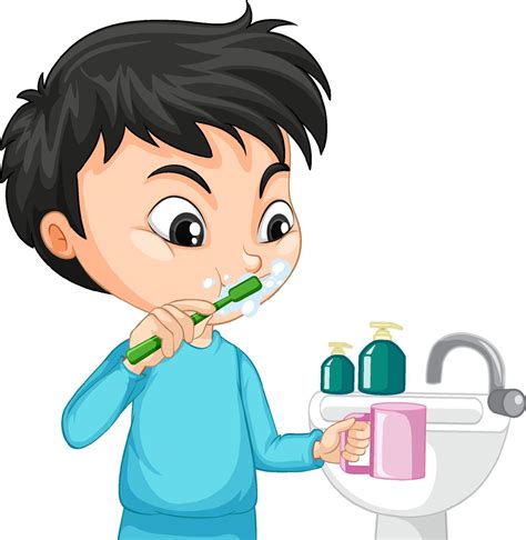 Crianca Escovando Os Dentes Desenho