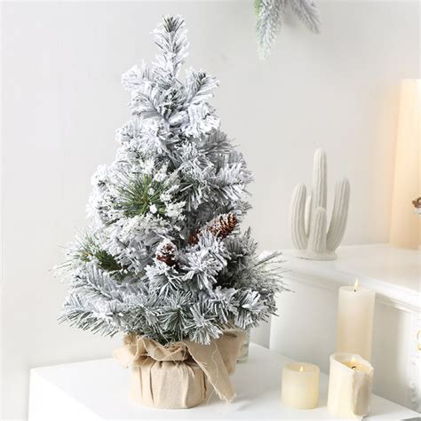 Mini Flocked Christmas Trees Small Christmas Tree With Snow Artificial