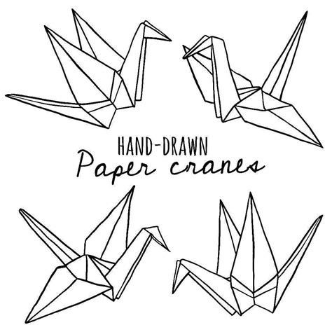 Paper Crane Drawing At Explore Collection Of Paper