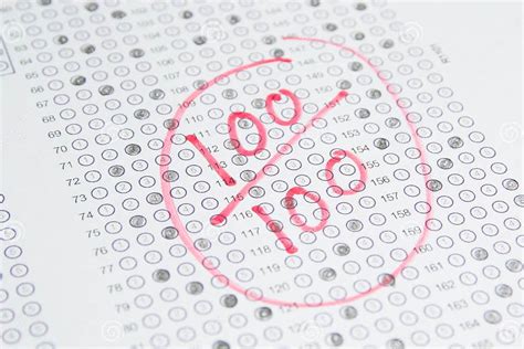 Exam Test 100 Score Stock Image Image Of Percent Card 29766887