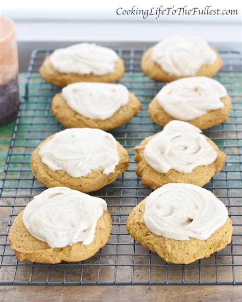 Pumpkin Cookies With Cinnamon Cream Cheese Frosting Cooking Life To The Fullest