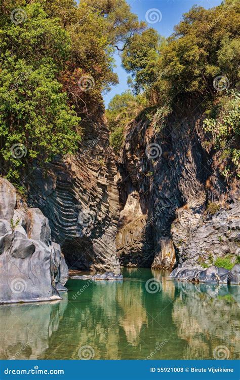 Alcantara Gorge Stock Photo Image Of Turquoise Sicily 55921008