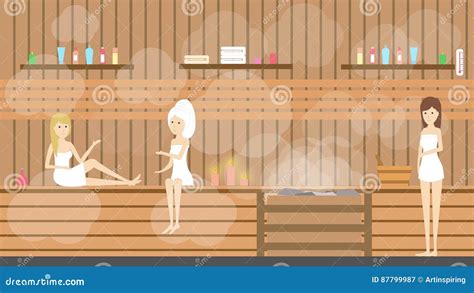 Sauna In Spa Stock Vector Illustration Of Girl Healthcare 87799987