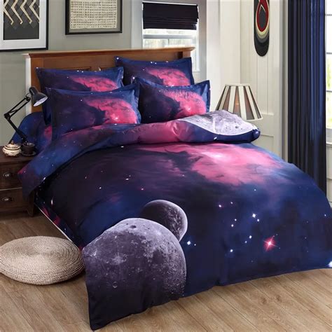 3d Galaxy Bedding Sets Twin Queen Size Universe Outer Space Themed Bedspread Bed Linen Bed