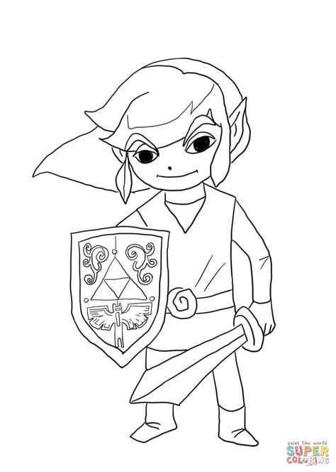 Zelda free printable coloring pages for kids. Toon Link from Legend of Zelda Wind Waker coloring page | Free ... | Coloring pages, Free ...