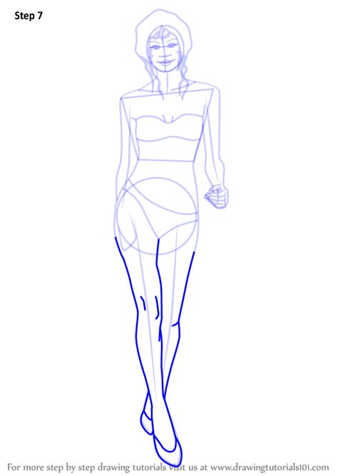 Learn How to Draw Girl in Bikini (Other People) Step by Step : Drawing