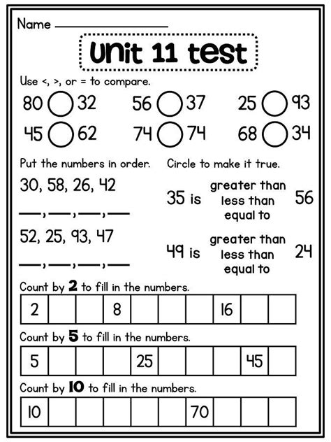 Comparing Numbers Worksheets Grade 3