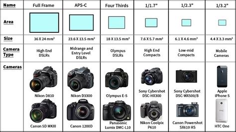 Camera Sensor Size Comparison Chart