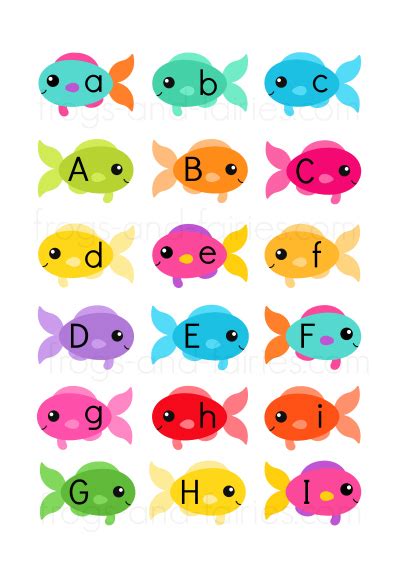 fish fishbowls upper   case letter match frogs  fairies