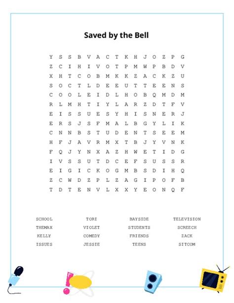 Saved By The Bell Word Search