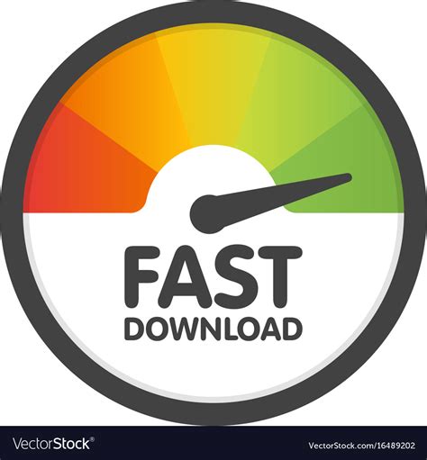 Round Speedometer Fast Download Speed Template Vector Image